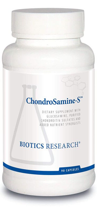 A Chondrasamine-S supplement bottle from Biotics Research.