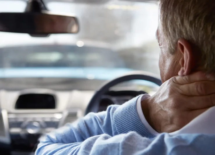 Driver Suffering From Whiplash After Traffic Collision Precision Chiropractic Durham NC